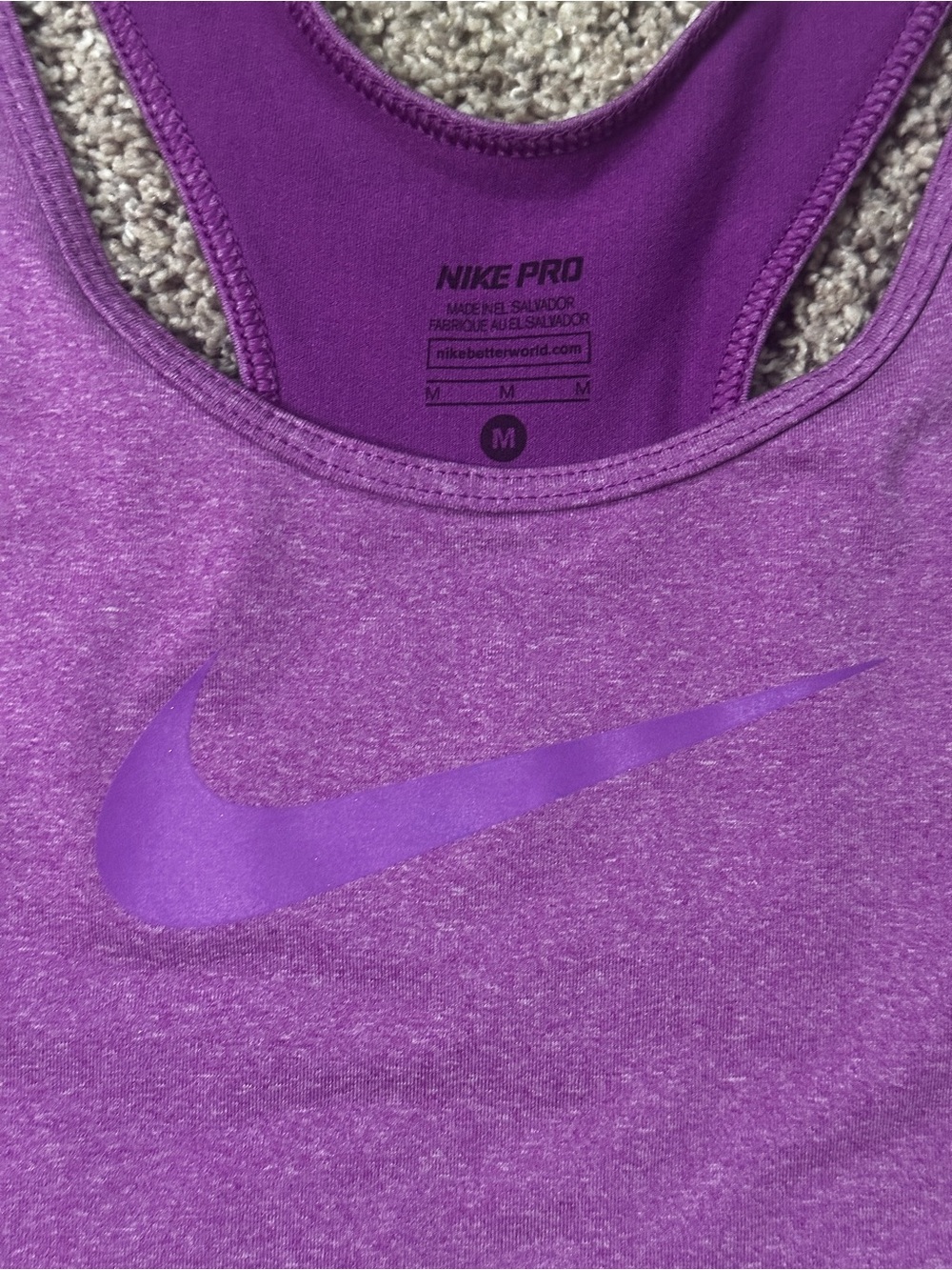 #33 Nike Purple Performance Racerback Tank Top - Picture 2 of 5